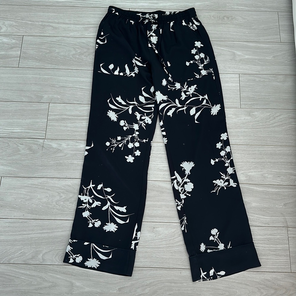 Joie drawstring pants size small navy and white